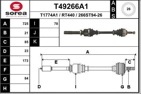 EAI T49266A1 - Pogonska osovina www.molydon.hr