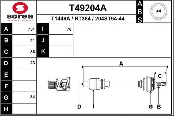 EAI T49204A - Pogonska osovina www.molydon.hr