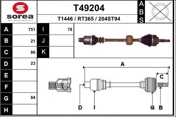 EAI T49204 - Pogonska osovina www.molydon.hr