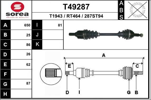 EAI T49287 - Pogonska osovina www.molydon.hr