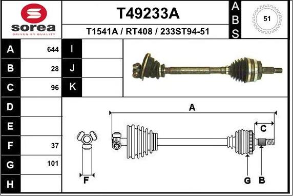 EAI T49233A - Pogonska osovina www.molydon.hr