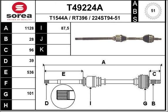 EAI T49224A - Pogonska osovina www.molydon.hr