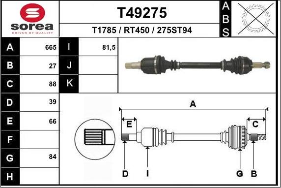 EAI T49275 - Pogonska osovina www.molydon.hr