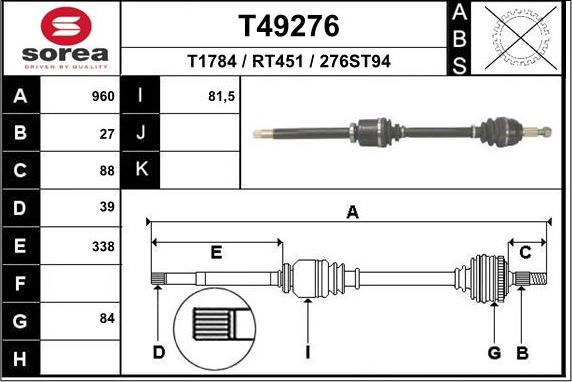 EAI T49276 - Pogonska osovina www.molydon.hr