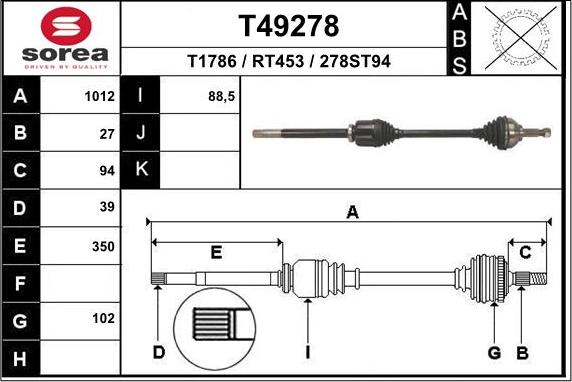 EAI T49278 - Pogonska osovina www.molydon.hr