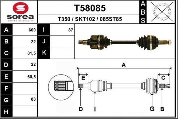 EAI T58085 - Pogonska osovina www.molydon.hr