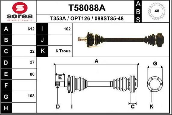 EAI T58088A - Pogonska osovina www.molydon.hr