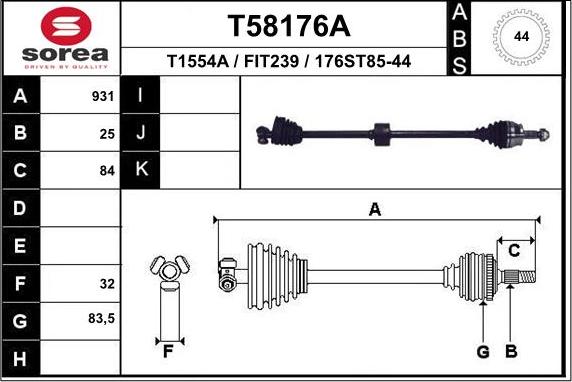 EAI T58176A - Pogonska osovina www.molydon.hr