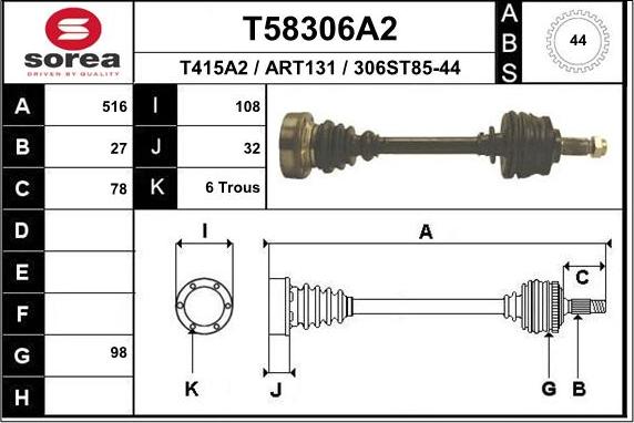 EAI T58306A2 - Pogonska osovina www.molydon.hr