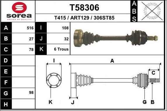 EAI T58306 - Pogonska osovina www.molydon.hr