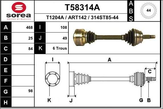 EAI T58314A - Pogonska osovina www.molydon.hr