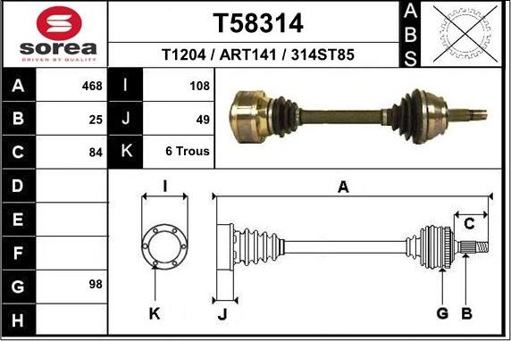 EAI T58314 - Pogonska osovina www.molydon.hr