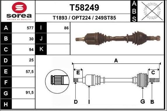 EAI T58249 - Pogonska osovina www.molydon.hr