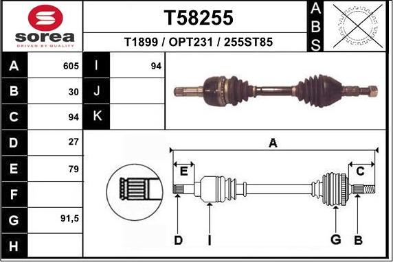 EAI T58255 - Pogonska osovina www.molydon.hr