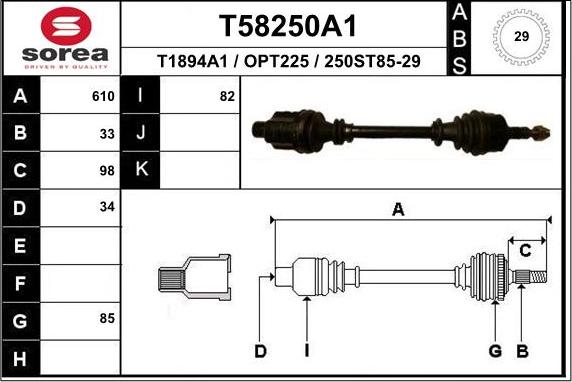 EAI T58250A1 - Pogonska osovina www.molydon.hr