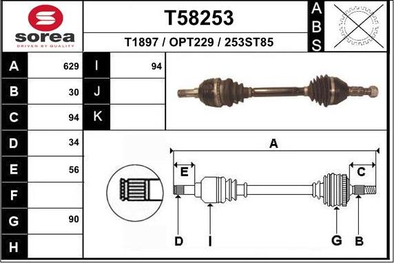 EAI T58253 - Pogonska osovina www.molydon.hr