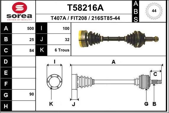 EAI T58216A - Pogonska osovina www.molydon.hr