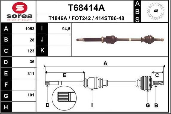 EAI T68414A - Pogonska osovina www.molydon.hr