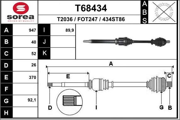 EAI T68434 - Pogonska osovina www.molydon.hr