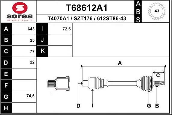 EAI T68612A1 - Pogonska osovina www.molydon.hr