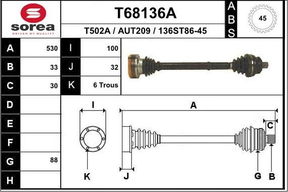 EAI T68136A - Pogonska osovina www.molydon.hr