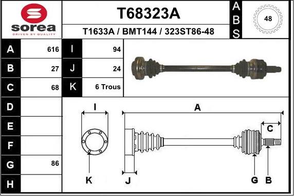 EAI T68323A - Pogonska osovina www.molydon.hr