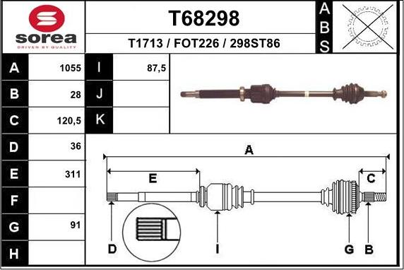 EAI T68298 - Pogonska osovina www.molydon.hr