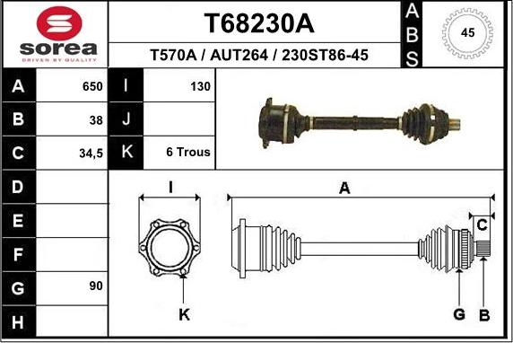 EAI T68230A - Pogonska osovina www.molydon.hr