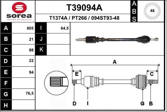 EAI T39094A - Pogonska osovina www.molydon.hr