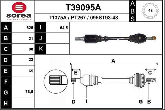 EAI T39095A - Pogonska osovina www.molydon.hr