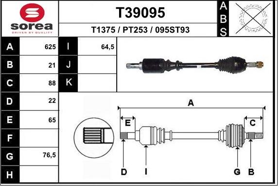 EAI T39095 - Pogonska osovina www.molydon.hr