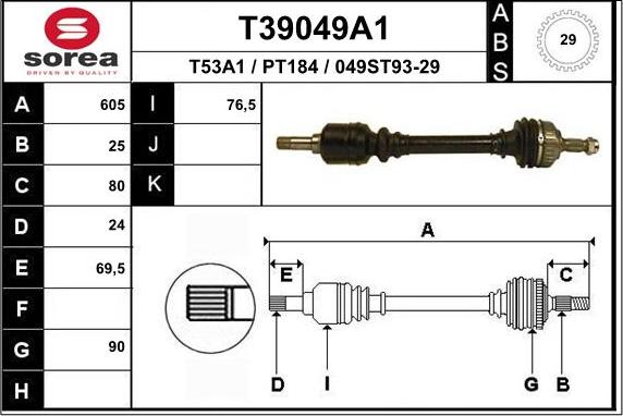 EAI T39049A1 - Pogonska osovina www.molydon.hr