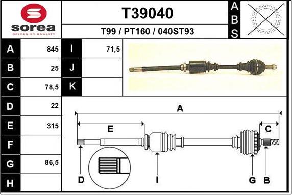 EAI T39040 - Pogonska osovina www.molydon.hr