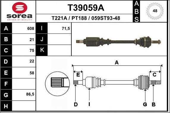 EAI T39059A - Pogonska osovina www.molydon.hr