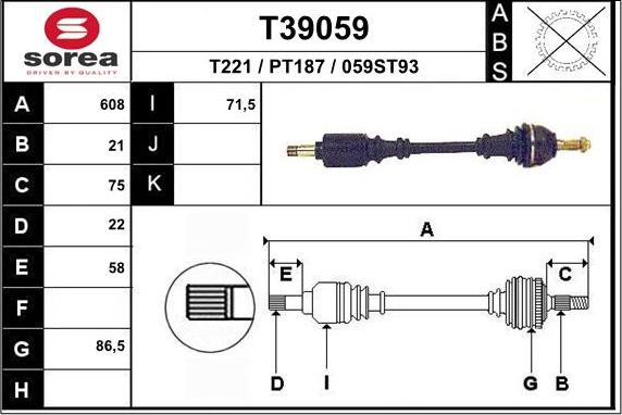 EAI T39059 - Pogonska osovina www.molydon.hr