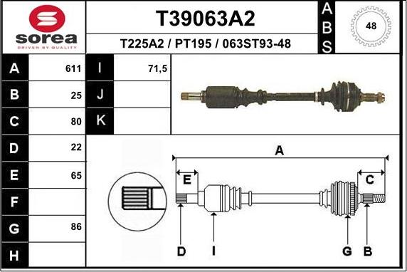 EAI T39063A2 - Pogonska osovina www.molydon.hr