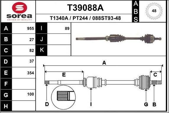 EAI T39088A - Pogonska osovina www.molydon.hr