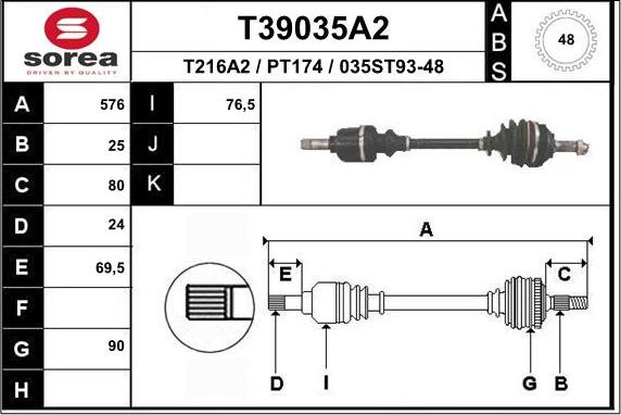 EAI T39035A2 - Pogonska osovina www.molydon.hr