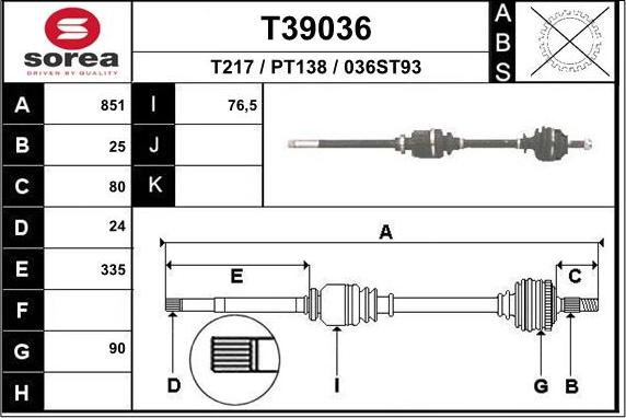 EAI T39036 - Pogonska osovina www.molydon.hr