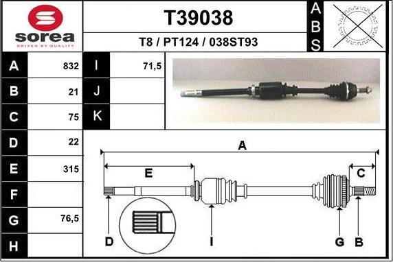 EAI T39038 - Pogonska osovina www.molydon.hr