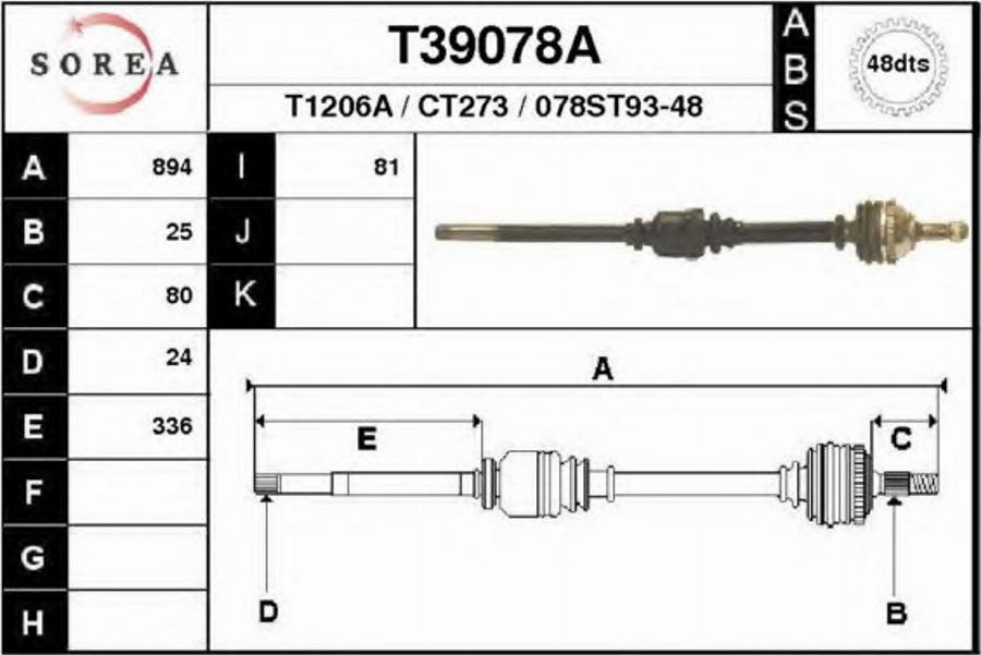 EAI T39078A - Pogonska osovina www.molydon.hr