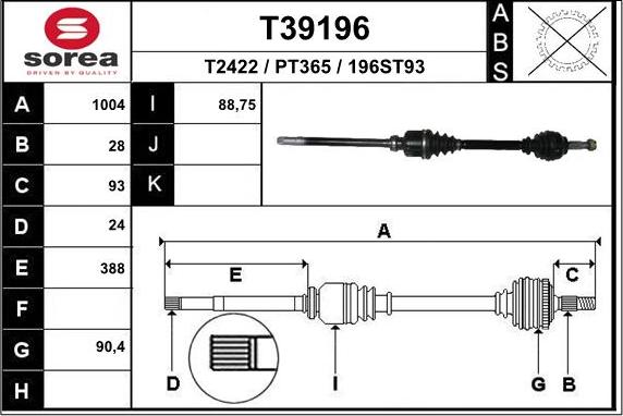 EAI T39196 - Pogonska osovina www.molydon.hr