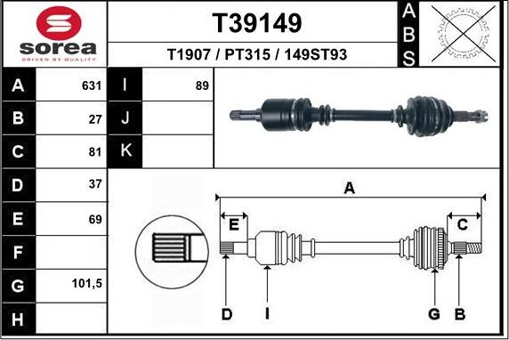 EAI T39149 - Pogonska osovina www.molydon.hr