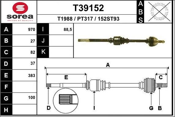 EAI T39152 - Pogonska osovina www.molydon.hr