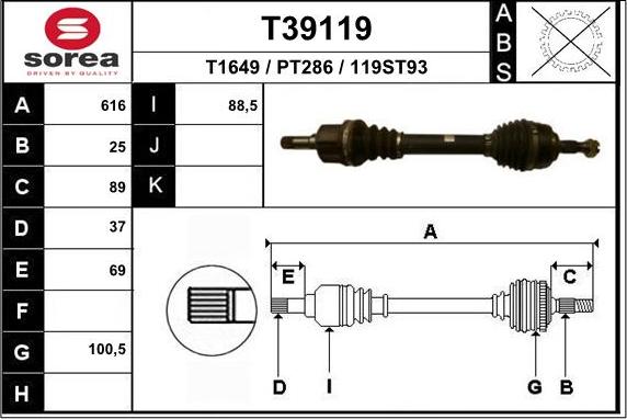 EAI T39119 - Pogonska osovina www.molydon.hr