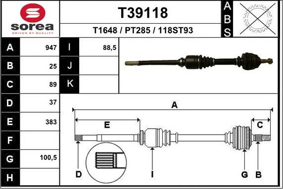 EAI T39118 - Pogonska osovina www.molydon.hr