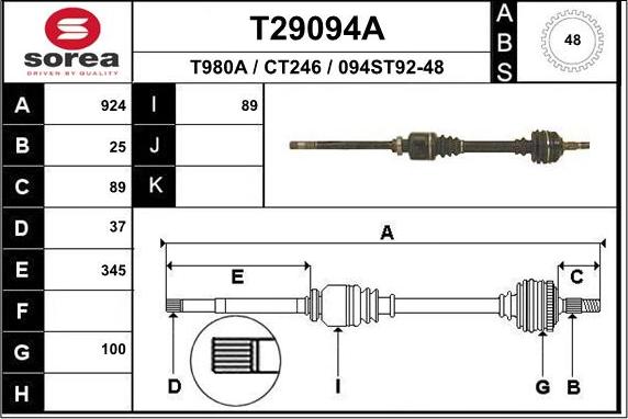 EAI T29094A - Pogonska osovina www.molydon.hr