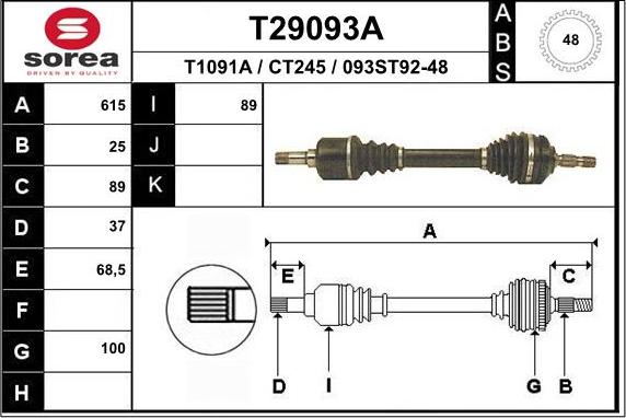 EAI T29093A - Pogonska osovina www.molydon.hr