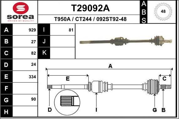 EAI T29092A - Pogonska osovina www.molydon.hr