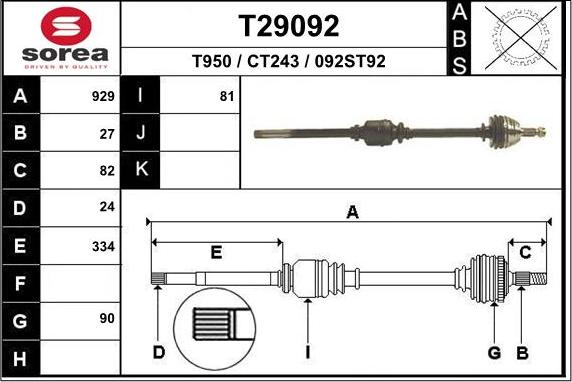 EAI T29092 - Pogonska osovina www.molydon.hr